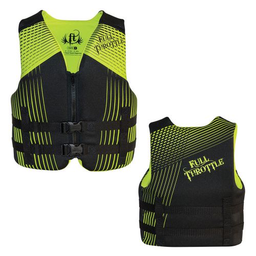 Full throttle rapid-dry life vest youth 50-90lbs black/green 142100-700-002-16