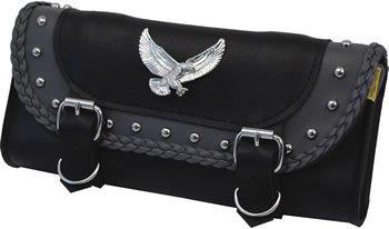 Willie & max studded gray thunder motorcycle sissy bar bag