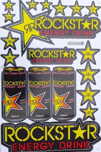 New racing decal sticker 1 sheets rockstar energy motocross motorcycle bike d008