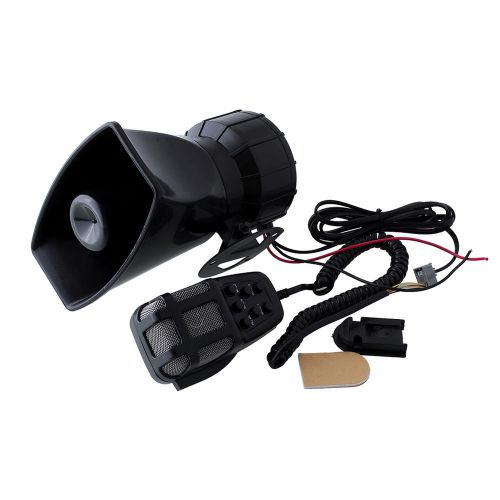 Hot 80w car 5 sound horn siren 12v warning loud megaphone +mic auto truck