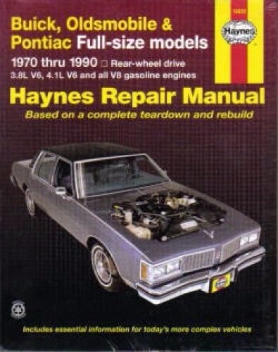 Buick lesabre estate electra limited 1970 -1990 service repair manual 3.8l 4.1l