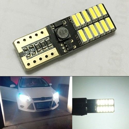 2x white no error t10 168 194 w5w 5watt 24leds car slim canbus led light 16v w24