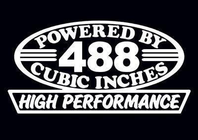 2 high performance 488 cubic inches decal set hp v10 engine emblem 8.0 stickers