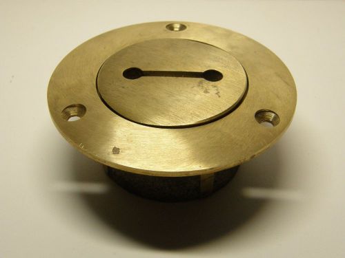 Used perko bronze deck plate + fill cap for 1-1/2&#034; pipe marine - no key, no box