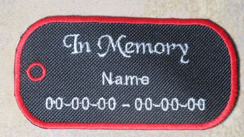 Custom embroidery name title embroidered biker patches  dog tag biker club