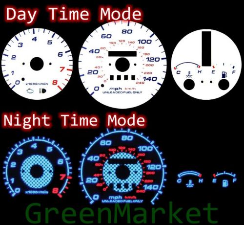 93-97 mx-6 at white face blue indiglo glow gauges