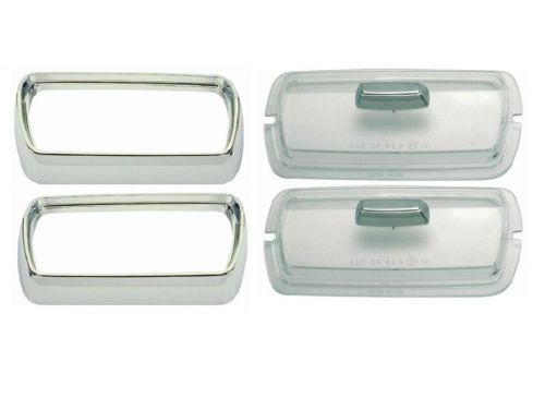 Pg classic 309-set 1969 plymouth barracuda parking light bezel and lens set