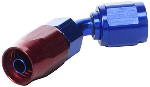 Edelbrock/russell 610080 red/blue anodized aluminum -4an 45-degree hose end