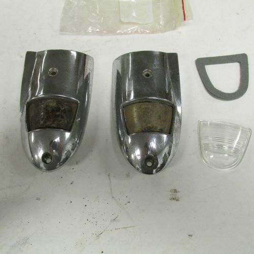 1958 1959 1960  corvette original rear license plate light assemblies oem  pair