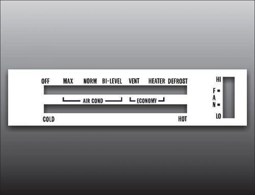 1972-1981 pontiac firebird white heater control switch overlay hvac