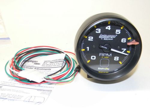 Autometer shift light tach auto gage 8000 rpm 3 3/4&#034; p/n 2302 exc condition