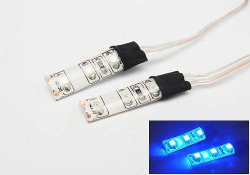 Blue 3 smd led light strip waterproof flexible car gauge dash cup holder stereo