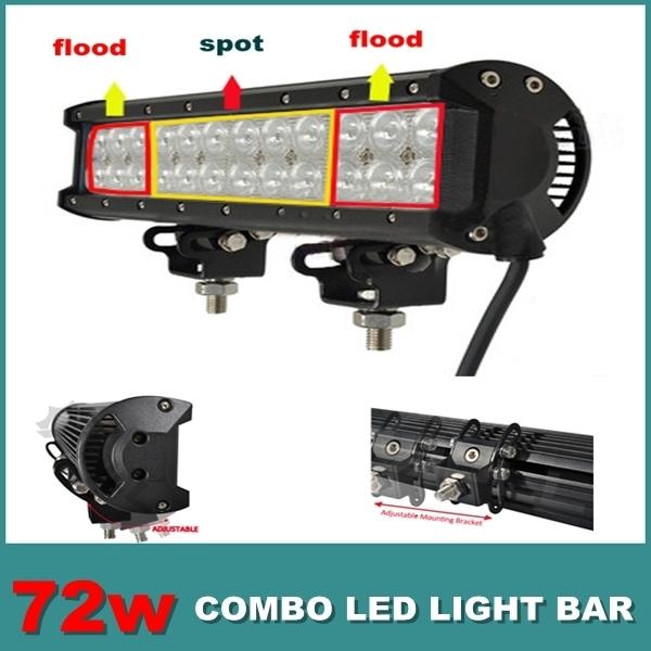 12 inch 72w cree led light bar work flood lamp offroad suv ship by dhl/fedex a48