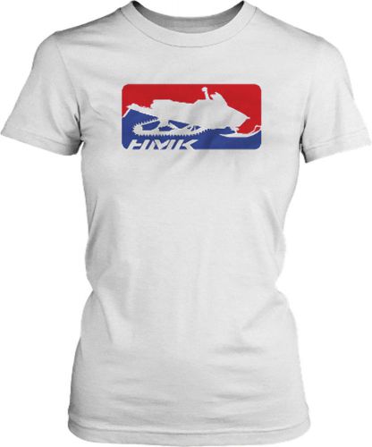 Hmk women&#039;s official logo tshirt white, blue or black - four adult sizes