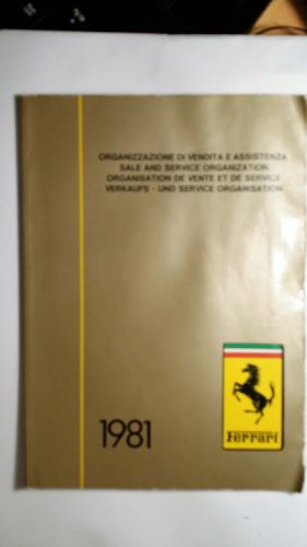 Ferrari 1981 sales &amp; service manual / organizzazione di vendita e assistenza