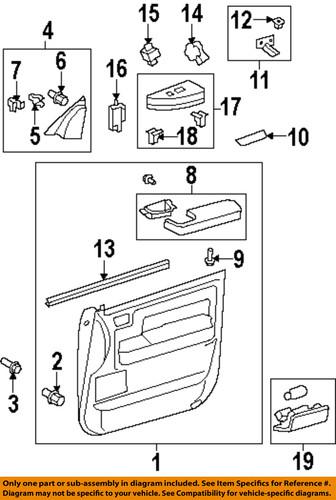 Toyota oem 848200c020 door component/door window switch panel