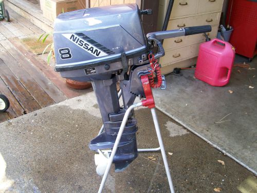 1995 nissan ns8b 8 hp outboard boat motor short shaft with tank runs super