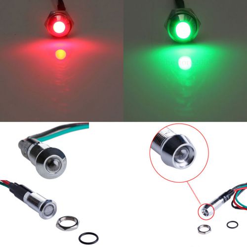 1pc 5 x 8mm 12v led pilot dash panel indicator light lamp green red new