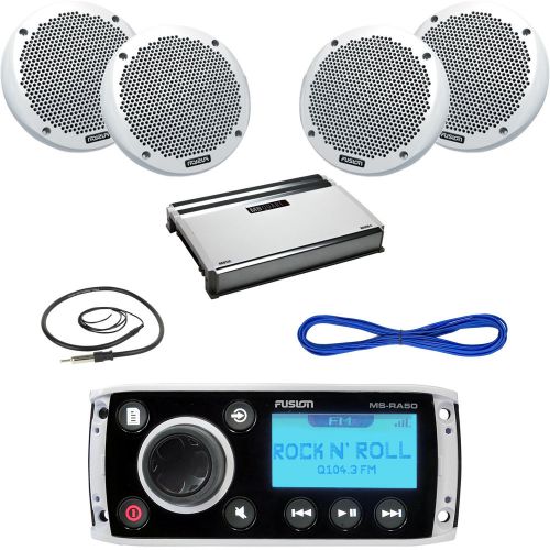 Ms-ra50 marine aux am fm radio,6&#034; marine speakers w/wires,360w amplifier,antenna