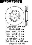 Centric parts 120.35096 rear premium rotor