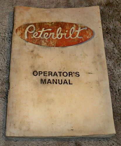 Vintage 1981 peterbilt truck operator&#039;s manual 70 pages heavy duty truck semi