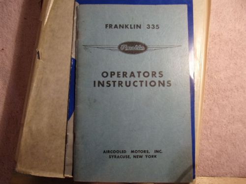 Franklin 335 operators instructions aircooled motors, date unknown