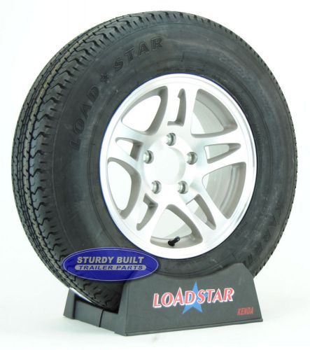 Boat trailer tire by loadstar radial st 205/75r14 split spoke aluminum wheel lrc