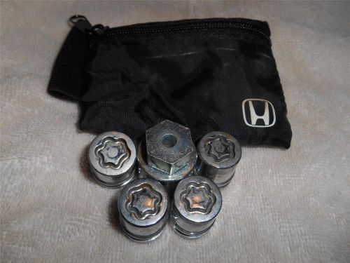 Honda oem wheel lock set fits newer civic  &amp; accord !!! 19 mm