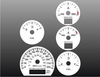 2000-2005 chevrolet impala non tach instrument cluster white face gauges 00-05