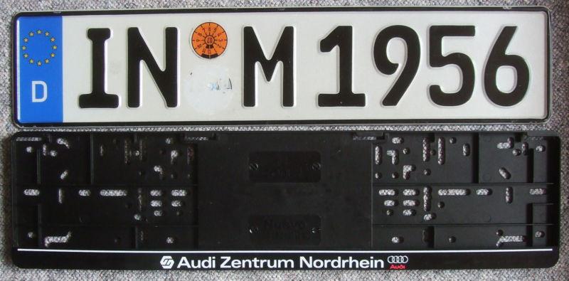 Genuine german license plate from germany with new frame audi