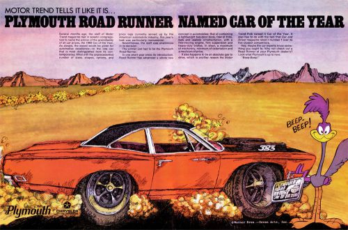 24x36 1969 plymouth road runner ad poster 340 440 383 426 hemi rapid transit