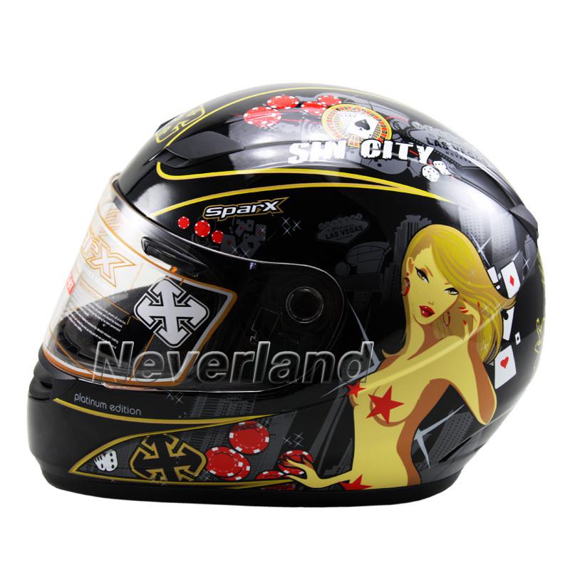 New dot beauty lady angel full face motorcycle helmet black adult size m l xl