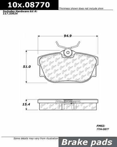 Centric 104.08770 brake pad or shoe, rear