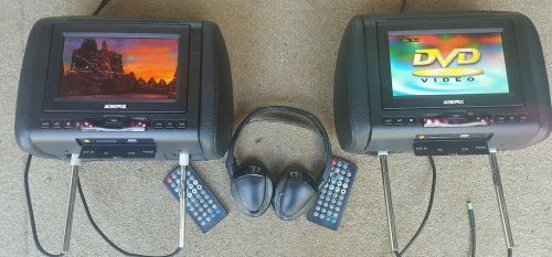 Black 7&#034; audiovox headrest dvd monitor