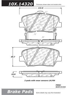 Centric 105.14320 brake pad or shoe, front