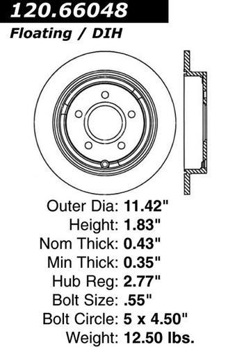 Centric 120.66048 rear brake rotor/disc-premium rotor-preferred