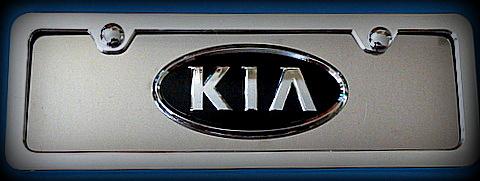  kia 3d emblem on stainless steel mini front  license plate 