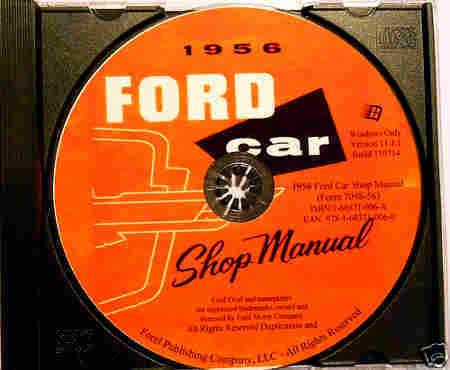 1956 ford repair shop & service  manual cd parklane country sunliner skyliner