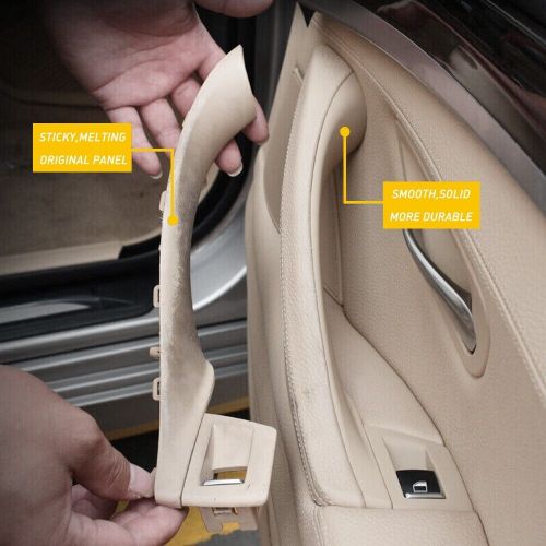 Beige inside door panel handle pull trim cover for 2010-16 bmw 5 series f10 f11