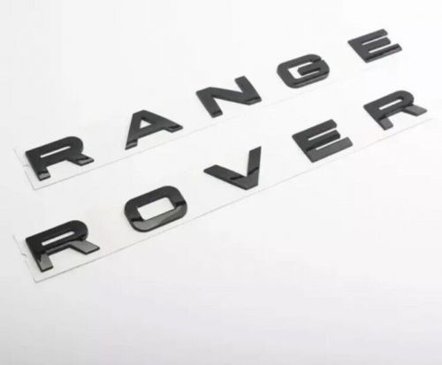 Range rover - badge gloss black lettering badge for front bonnet or rear boot