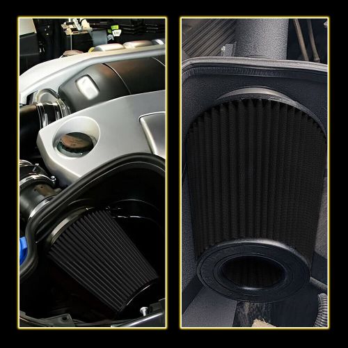 Black 4&#034; inlet 102mm air truck cone intake replacement dry quality air filter