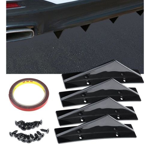 For dodge charger rear challenger diffuser bumper fins spoiler lip splitter 4pcs