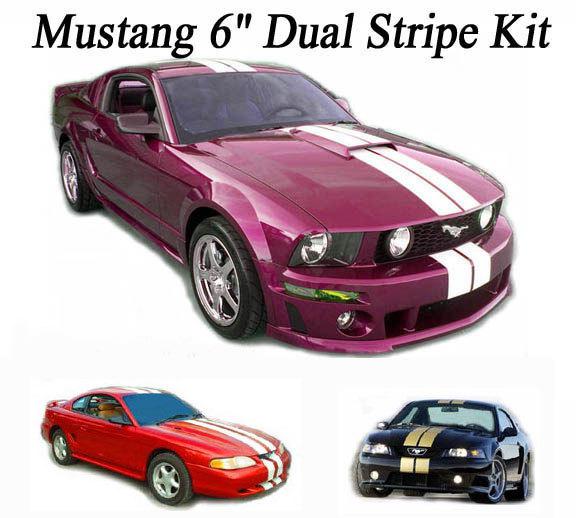 1994-2013 mustang dual rally racing vinyl stripes 6 inch