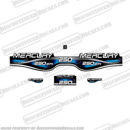 Fits mercury 250hp efi fuel injection bluewater series decal kit (blue)