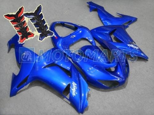 Free tank pad x2! aftermarket fairing kit for kawasaki ninja zx10r 2006 2007 ac