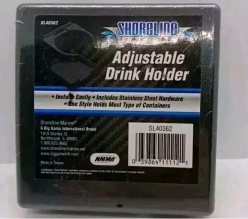 Shoreline marine adjustable drink holder - foldup - single (black)