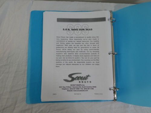 Scout boats owners manual for models 145-240 ken cook co. 2002 112 pages booklet