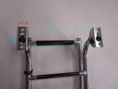 Overtons 4 step transom mounted folding ladder stainless steel 38031 marine boat
