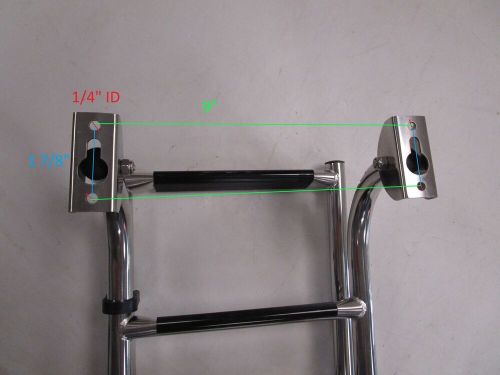 Buy OVERTONS 4 STEP TRANSOM MOUNTED FOLDING LADDER STAINLESS STEEL ...