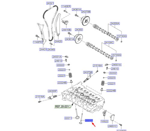 Kia sportage ql mk4 exhaust valve 222122e000 new original-